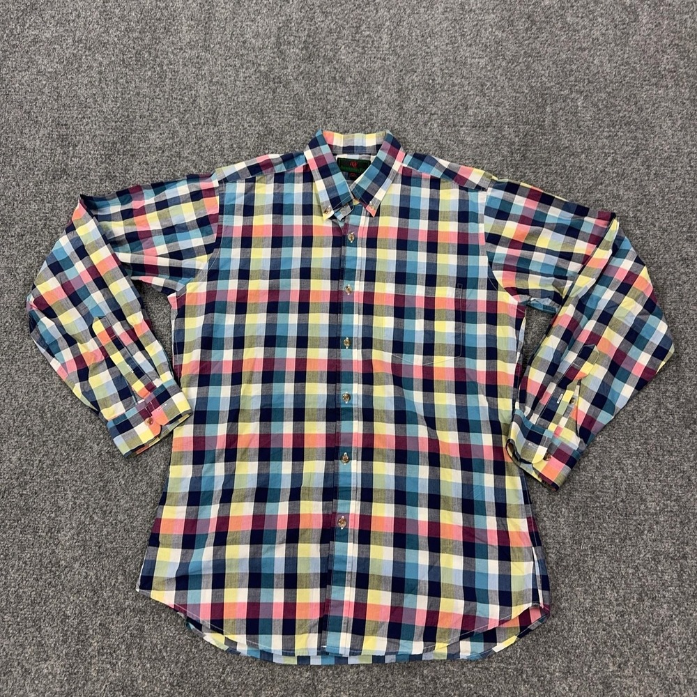 Vintage Abercrombie & Fitch Shirt Mens M Plaid Cotton Long Sleeve Button Down